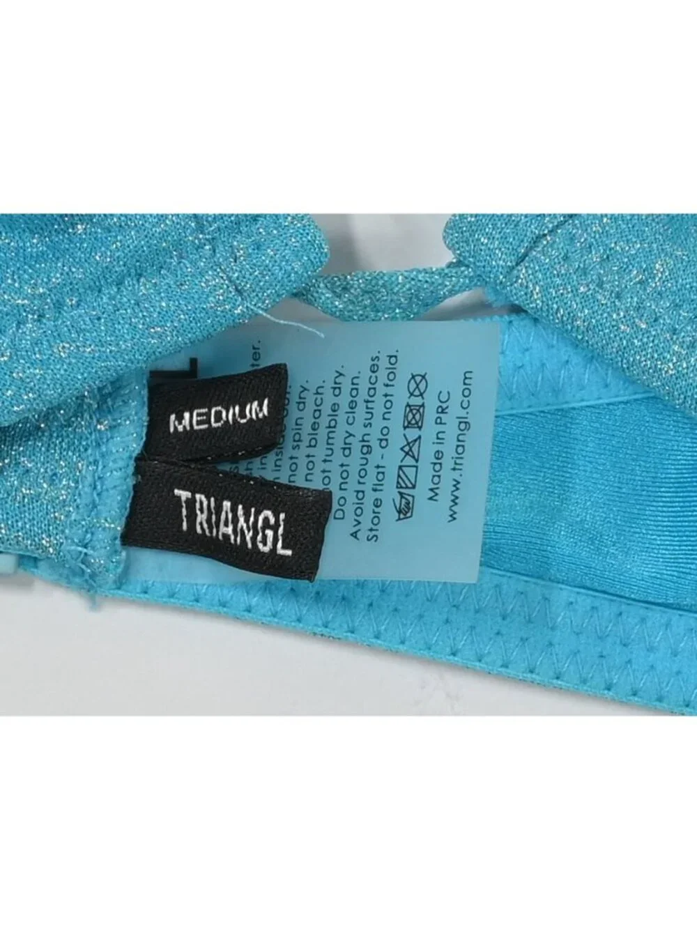 Triangl Swimwear Aster Bikini Top in Blue Sparkle